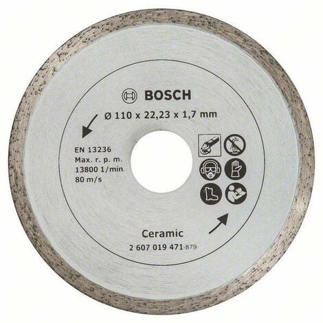 Disque diamant pour carrelage BOSCH Ø110 mm - 2607019471 - Plusieurs références disponibles