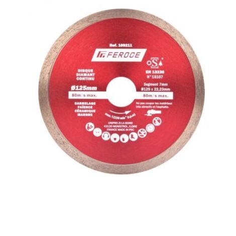 Disque Diamant Continu 125 x 22.2mm FEROCE