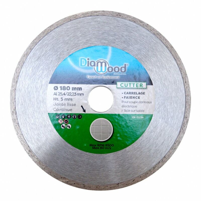 Diamwood - Disque Diamant Carrelage et Faïence pour Meuleuse - Lame Diamantée à Tronçonner - Découpe Parfaite et Professionnelle - Diamètre 180 mm