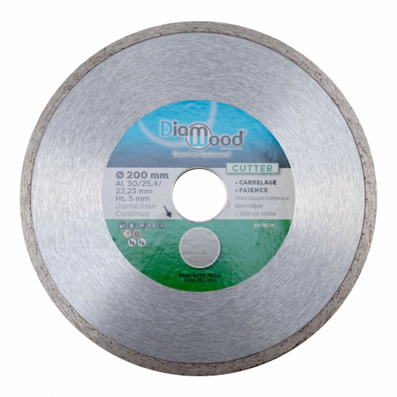 Disque Diamant Carrelage et Faïence pour Meuleuse - Lame Diamantée à Tronçonner - Découpe Parfaite Professionnelle - Diamètre 200 mm - Alésage
