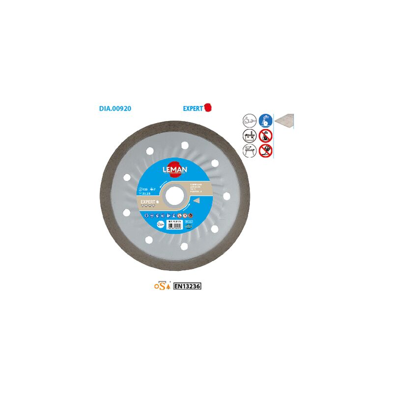 Disque diamant carrelage Expert ø 180 Alésage 30/25,4/22,23 Ep. 1,6mm
