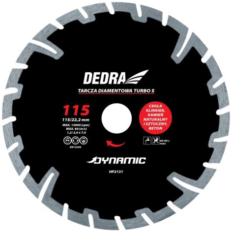 Disque diamant dedra hp2132 125 mm coupe humide sèche