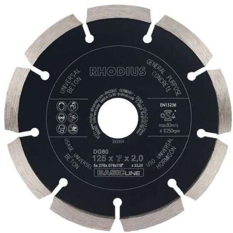 Disque diamant DG80 125 x 7 mm - RHODIUS