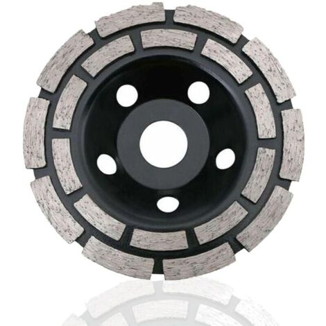 Disque Diamant, Diamant à Meuler Béton 115 x 22,2 mm Double Rangée, Meule Diamantée Universelle pour Poncer Béton, Pierre, Granit Chape, Maçonnerie, Usage Universel