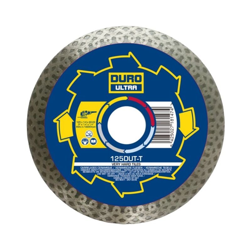 Duro - Disque diamant dutt - Spécial Grès cérame - 125x1.4 - Vendu à l'unité