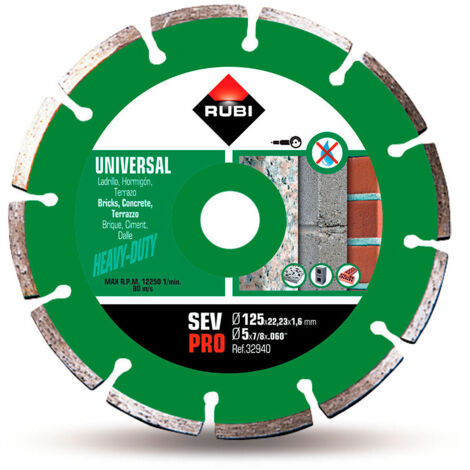 Disque Diamant Général Chantier Segmenté Sev Ø125mm Pro R32940 Rubi