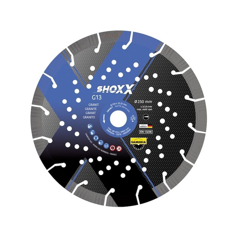 Samedia - Disque diamant shoxx G13 - ø 230 mm - ø alésage 22.2 mm