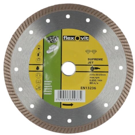 Disque diamant INDUSTRIAL LINE SUPREME JET - Ø 230 mm - Ø alésage 22.23 mm - FLEXOVIT