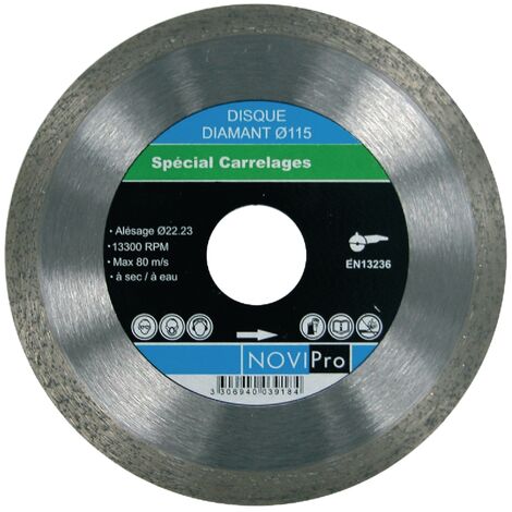 disque diamant - jante continue lisse - pour carrelage - diamètre 125 mm - novipro 70184623919
