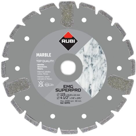 Disque diamant marbre ÉLECTRODÉPOSÉ - EMG RUBI 115 mm