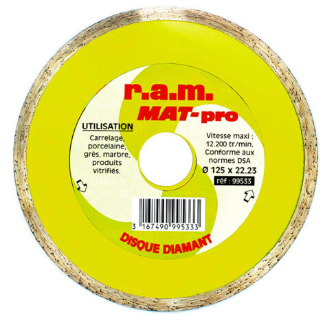 Disque diamant MAT-PRO diamètre 115 x 1,6 mm pour tronçonnage - Ram