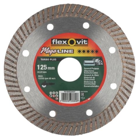 Disque diamant MEGA-LINE - Ø 125 mm - Ø alésage 22.2 mm - FLEXOVIT