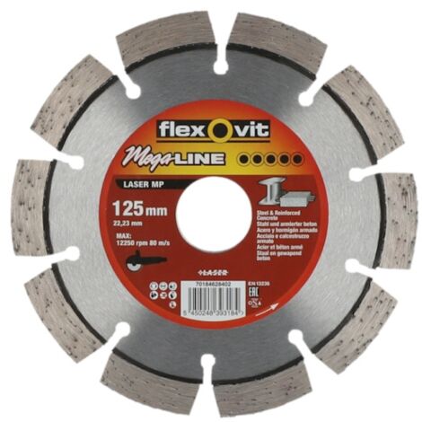 Disque diamant MEGA-LINE LASER MP - Ø 125 mm - Ø alésage 22.2 mm - FLEXOVIT