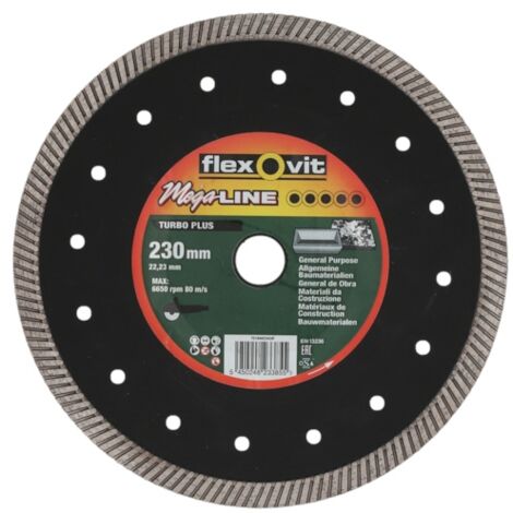 Disque diamant MEGA-LINE TURBO PLUS - Ø 230 mm - Ø alésage 22.2 mm - FLEXOVIT