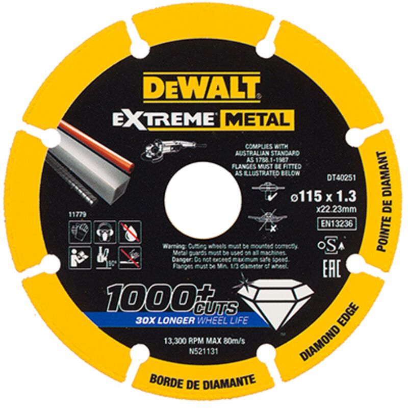 Disque de diamant DEWALT EXTREME Coupe acier inoxydable Longue durée de vie Moins de poussière - vue 2