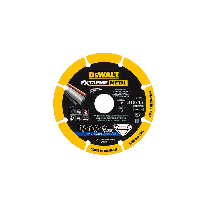 DeWalt DT40251-QZ Disque à tronçonner diamanté 115 x 22,23 x 1,3 mm