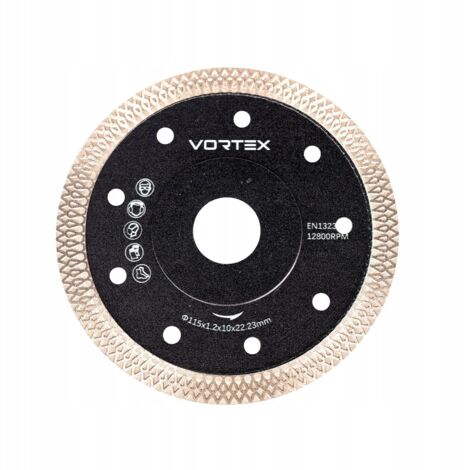 Disque diamant pour couper le grès 115 mm Vortex pour couper la céramique glaçurée