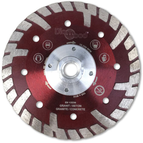 Disque diamant turbo cannelé 125 mm – HPT pour coupe nette sur tuiles, granite et béton armé – Alésage M14 – Épaisseur 2,2 mm – Prestamat