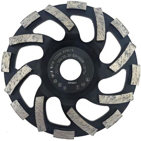 Disque diamant pour meuleuse 125mm – Meule à béton à double rangée – Pour polissage et nettoyage béton, marbre, granit – Utilisation humide et sèche