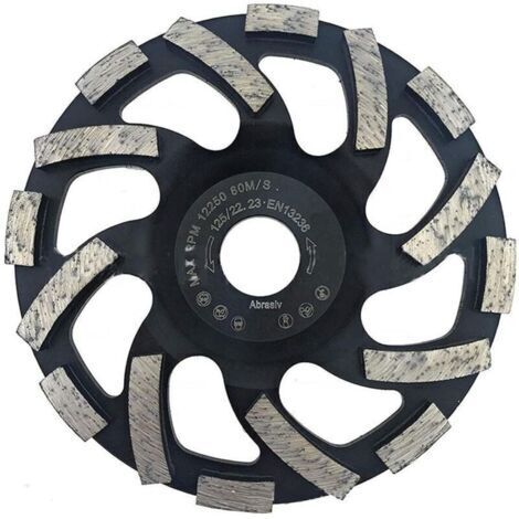 Disque diamant pour meuleuse 125mm – Meule à béton à double rangée – Pour polissage et nettoyage béton, marbre, granit – Utilisation humide et sèche