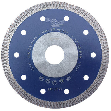 Disque Diamant Pro SCORPION D. 125 x Al. 22,23 x Ht. 8,5 x Ép. 1,3 mm - Grès Cérame, Granite, Marbre - Diamwood