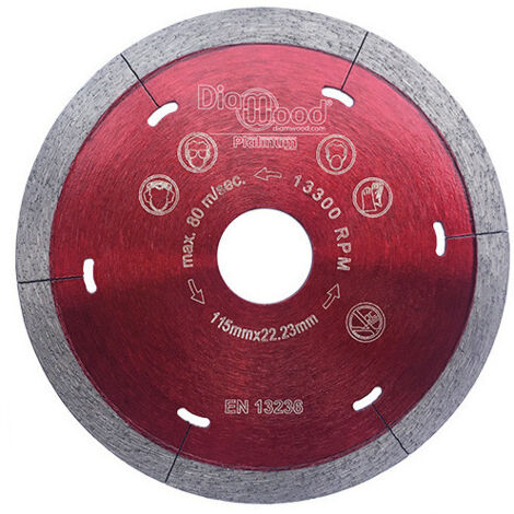 Disque Diamant Pro SWORD D. 115 x Al. 22,23 x Ht. 5 x Ép. 1,5 mm - Porcelaine, Granite, Marbre, Ardoise - Diamwood