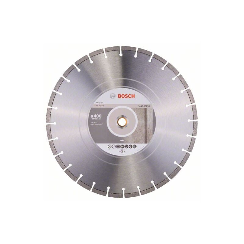 Bosch - Professional 1 x Lame de scie deDiamant Standard for Concrete, pour béton, béton poreux, ø 400 x 20/25.40 x 3.2 x 10 mm, Accessoires pour