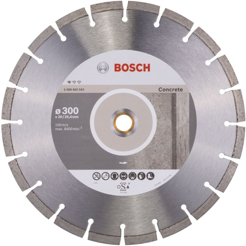 Bosch - Professional 1 x Lame de scie deDiamant Standard for Concrete, pour béton, béton poreux, ø 300 x 20/25.40 x 2.8 x 10 mm, Accessoires pour