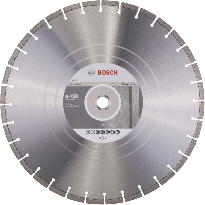 Bosch - Disque à tronçonner diamanté Standard for Concrete 450 x 25,40 x 3,6 x 10 mm -2608602546