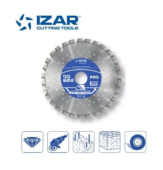 Disque diamant professionnel Izar pour béton armé de 230 mm