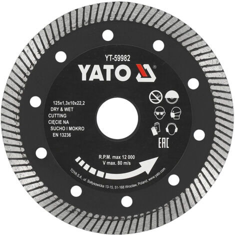Disque diamant scie a carrelage 125x22.2x1.3mm ultra fin sec et eau