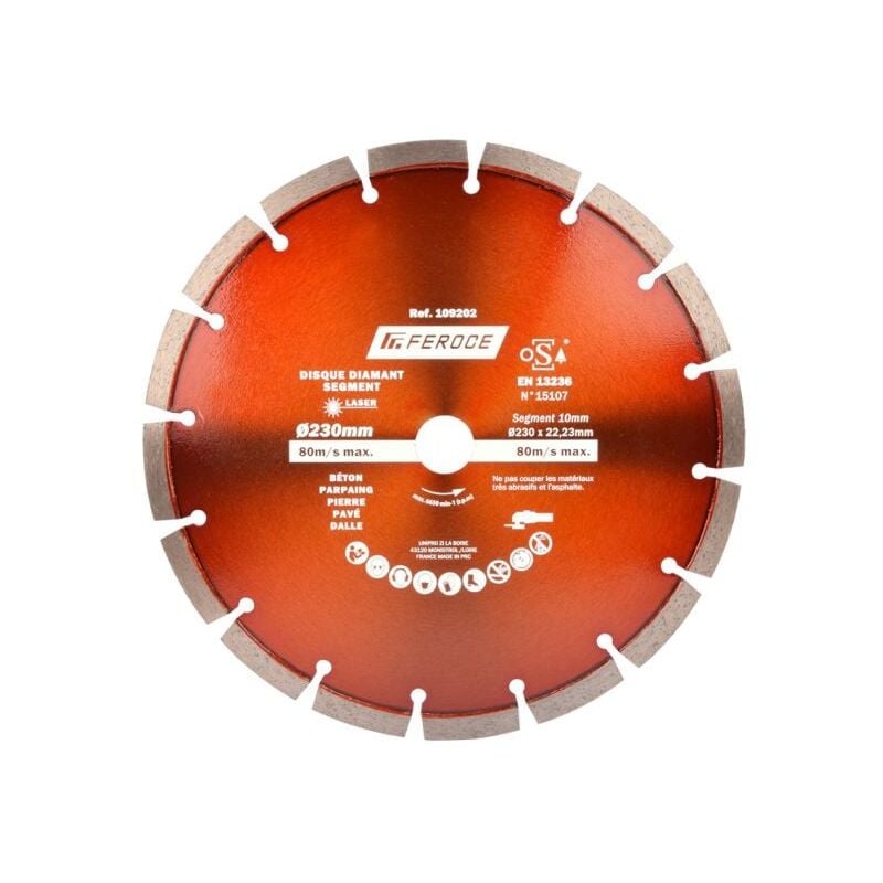 Feroce - Disque Diamant Segment Laser 230 x 22.2mm