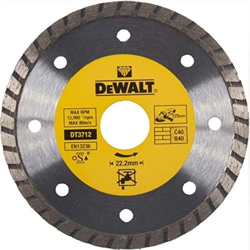 Disques diamantés Turbo DEWALT 125mm Ø Segments diamantés frittés Coupe à sec - vue 2