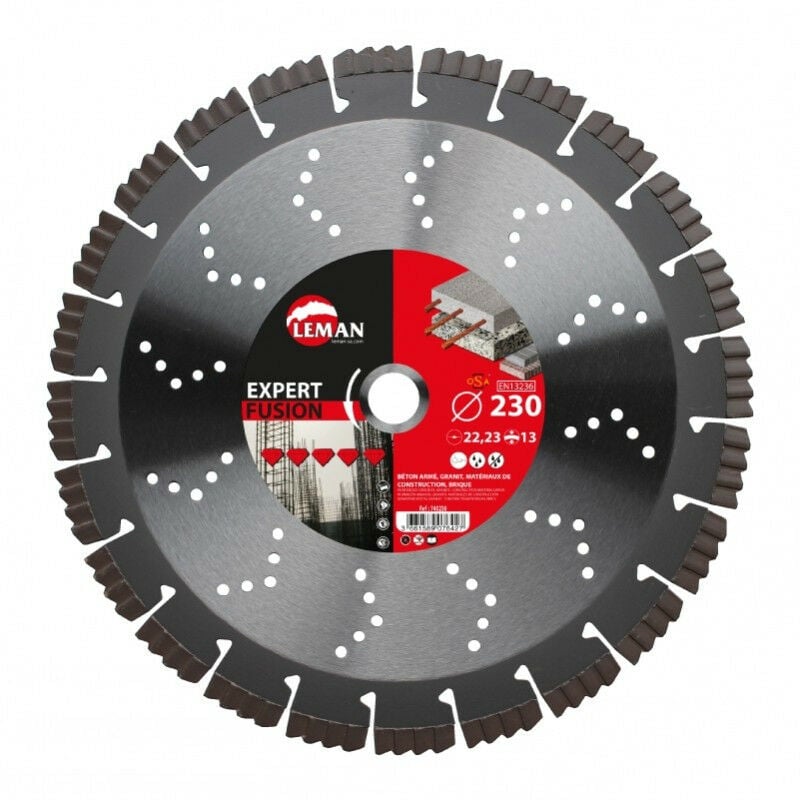 Leman - Disque diamant segments béton armé, granit Diam 300 x 25,4 x h 13 mm