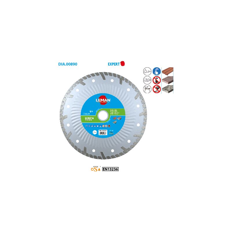 Leman - Disque diamant tuile pierre Expert ø 300 Alésage 25,4/22,23/20 Ep. 3,2mm