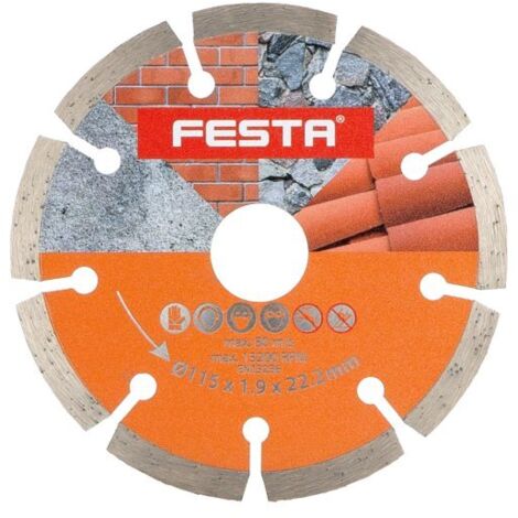 Disque diamant segmenté pour béton, brique, pierre 115x2,2x22.2mm - Usage professionnel