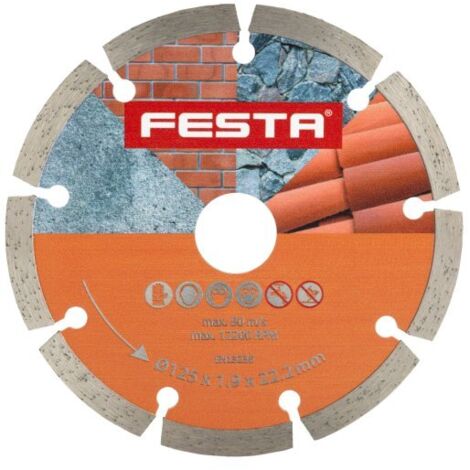 Disque diamant segmenté pour béton, brique, pierre 125x2x22.2mm