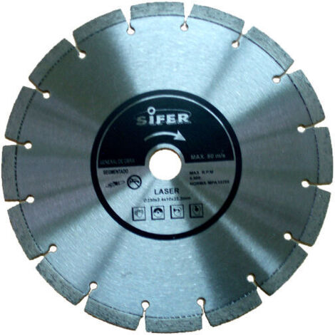 Disque diamant segmenté Sifer 230, tampon laser 10 mm