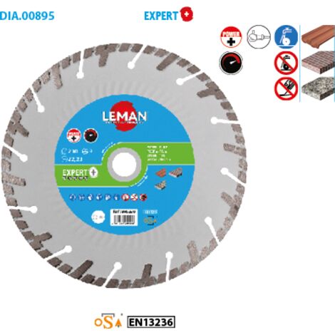 DISQUE DIAMANT SEGMENTS TURBO TUILE, PIERRE 125X22 - 895125 - LEMAN