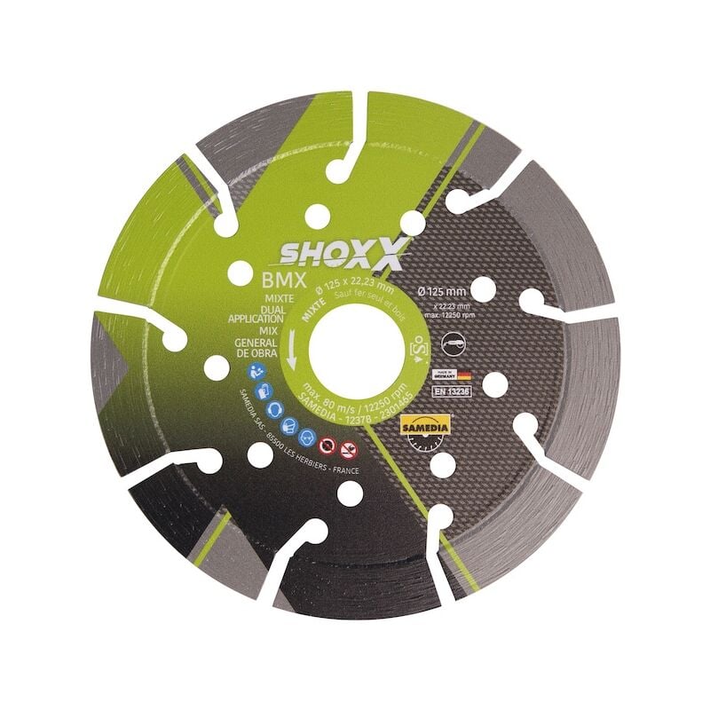 Disque diamant shoxx bmx - ø 125 mm - ø alésage 22.2 mm Samedia