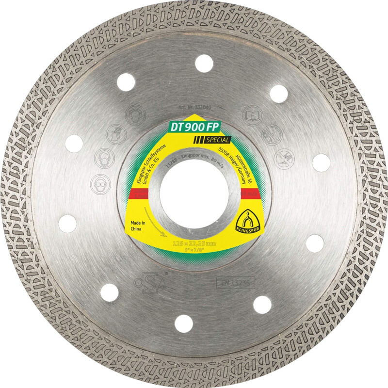 331040 dt 900 fp diamant disques à tronçonner 125 x 1, 4 x 22, 23 mm 1, 4 x 10 mm profilierter coupe bordure (contenu: - Klingspor