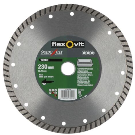 Disque diamant SPEEDOFLEX TURBO - Ø 230 mm - Ø alésage 22.2 mm - FLEXOVIT