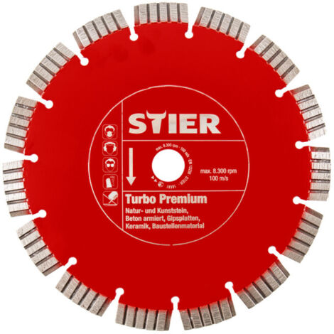 Disque diamant STIER Turbo Premium Ø 300 mm, perçage 20,0 mm