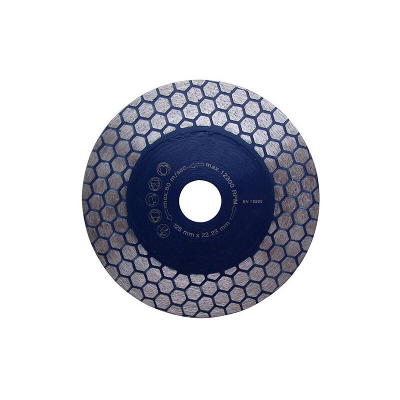 Prestamat - surf & cut Disque Diamant avec Coupe Précise - 125 mm - Diamètre 125 mm, Alésage 22,23 mm - Épaisseur 1,6 mm - Nid d'abeille Double Face