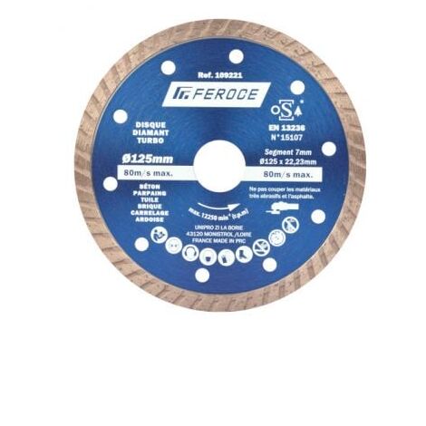 Disque Diamant Turbo 125 x 22.2mm FEROCE