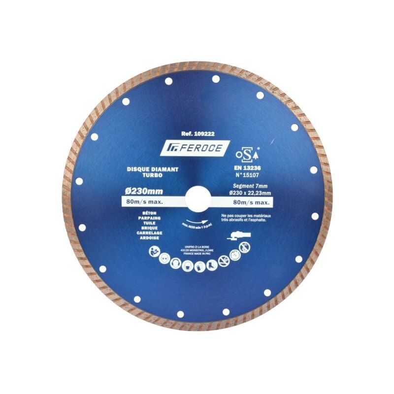 Feroce - Disque Diamant Turbo 230 x 22.2mm