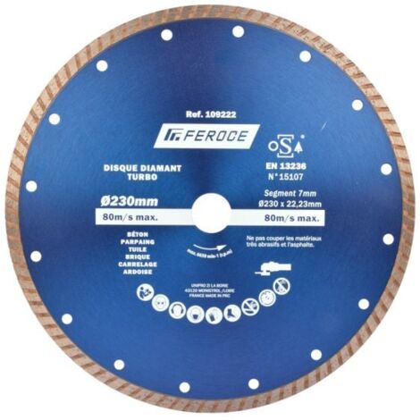 Disque Diamant Turbo 230 x 22.2mm FEROCE