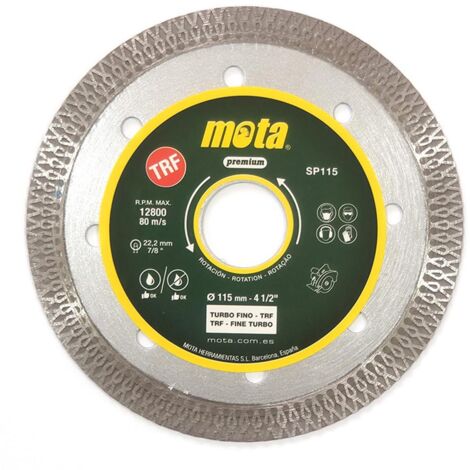 Disque diamant turbo fin trf ø115mm 4-1 2" sp115 MOTA