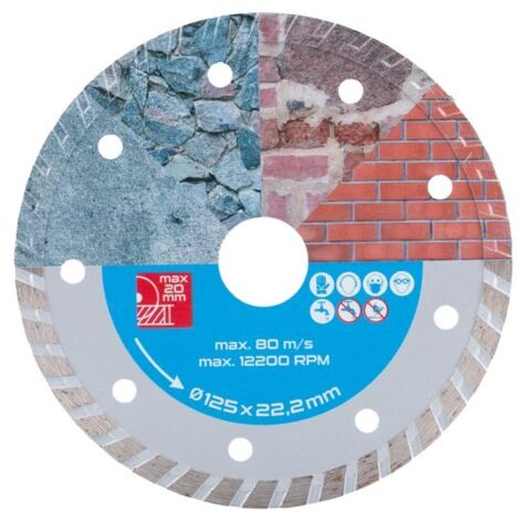 Disque diamant Turbo pour béton, brique, pierre 125x2x22.2mm - LOT DE 2