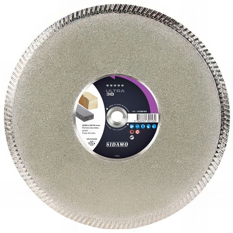Sidamo - Disque diamant ultra 3D - D.230 x M14 x Ht. 8 mm - Pierre naturelle - Granit